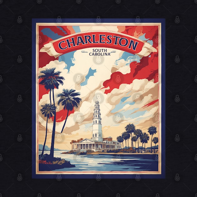 Charleston United States of America Tourism Vintage Poster by TravelersGems